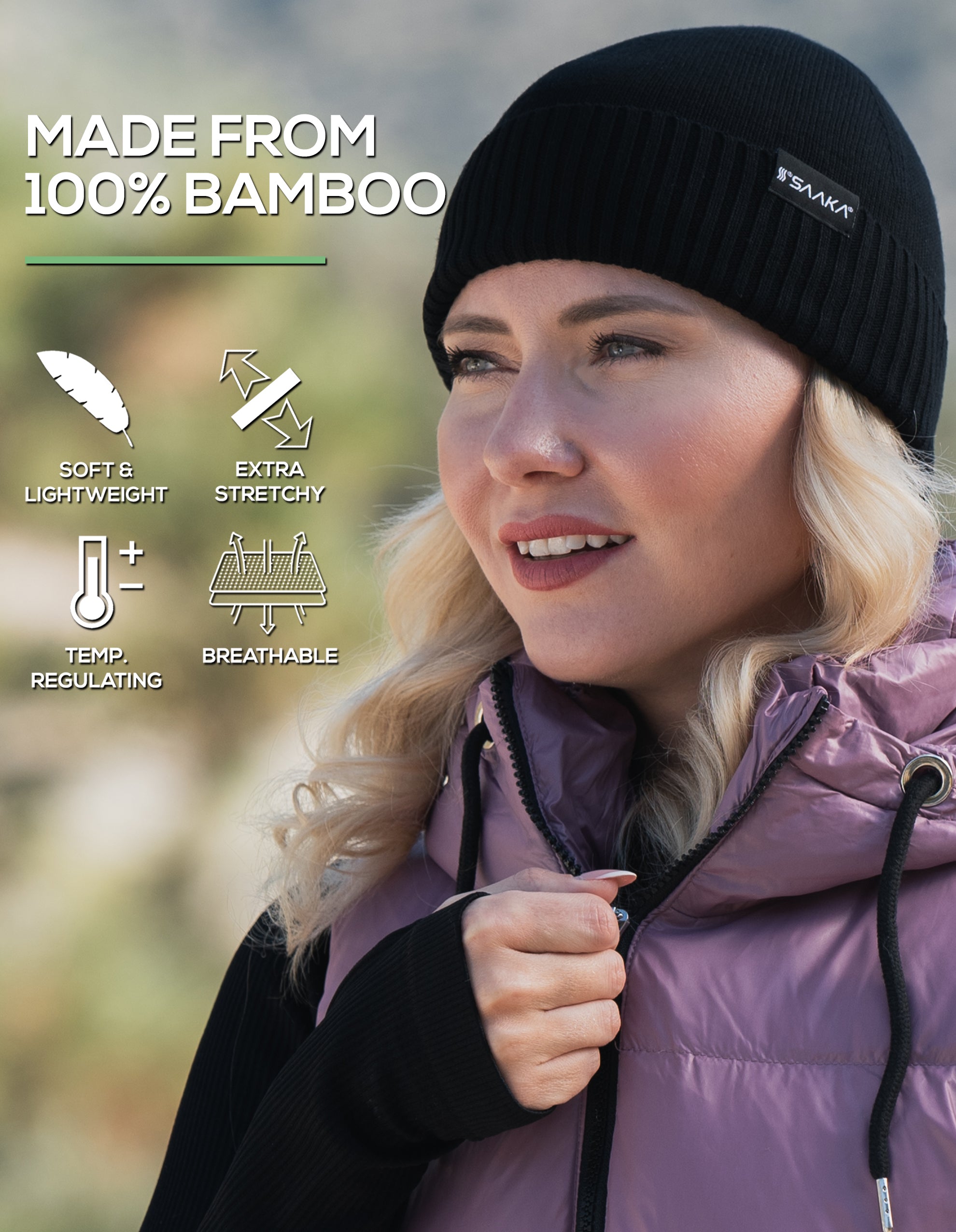 Athletic Cuffed Bamboo Beanie