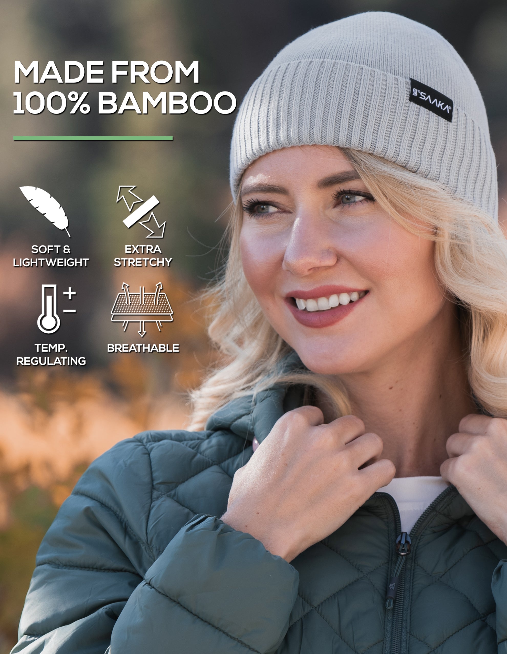 Athletic Cuffed Bamboo Beanie