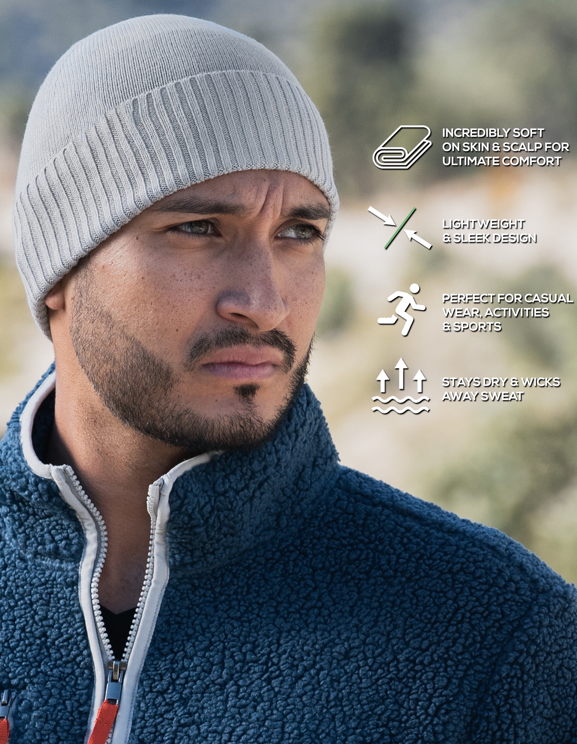 Athletic Cuffed Bamboo Beanie