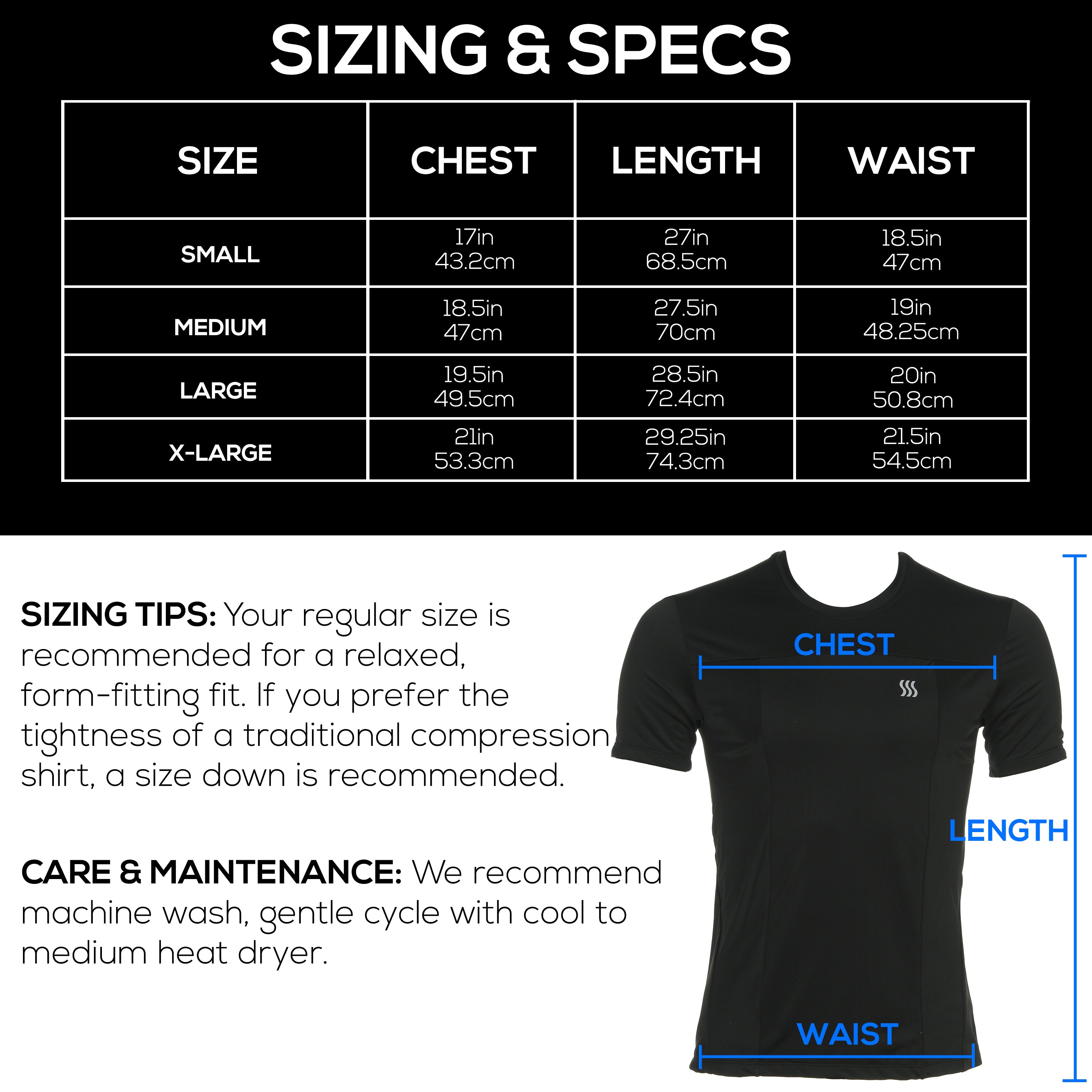 Compression shirt size store guide