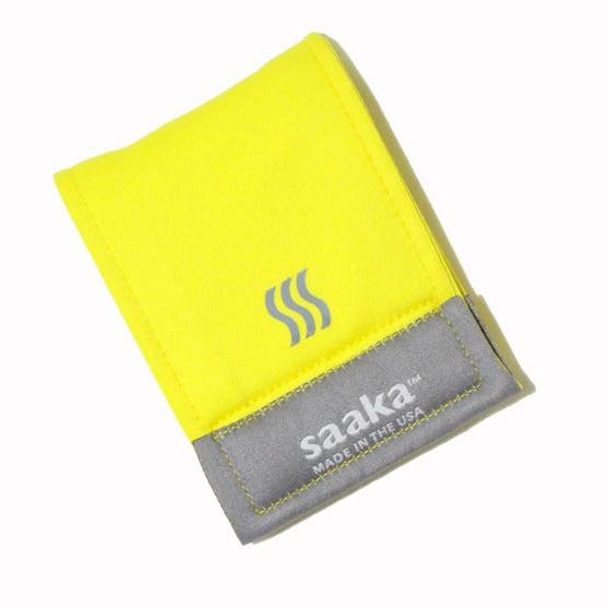 Yellow wristbands for sweat product photo.